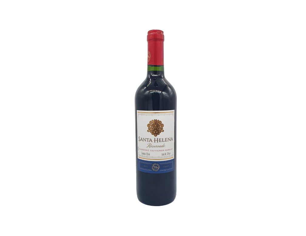 VINHO CHILENO TINTO MEIO SECO CABERNET SAUVIGNON MERLOT RESERVADO SANTA HELENA 750 ML (CX 12 UN)